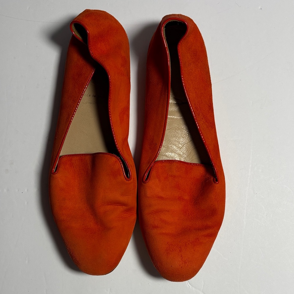 J. Crew Vibrant Orange Loafer Flats Women Size 7 1/2
